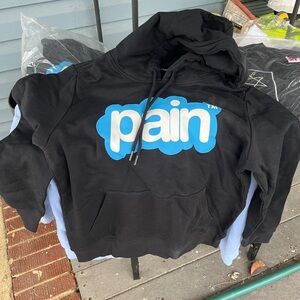 Stylish Black Hoodie with Blue Logo PAIN